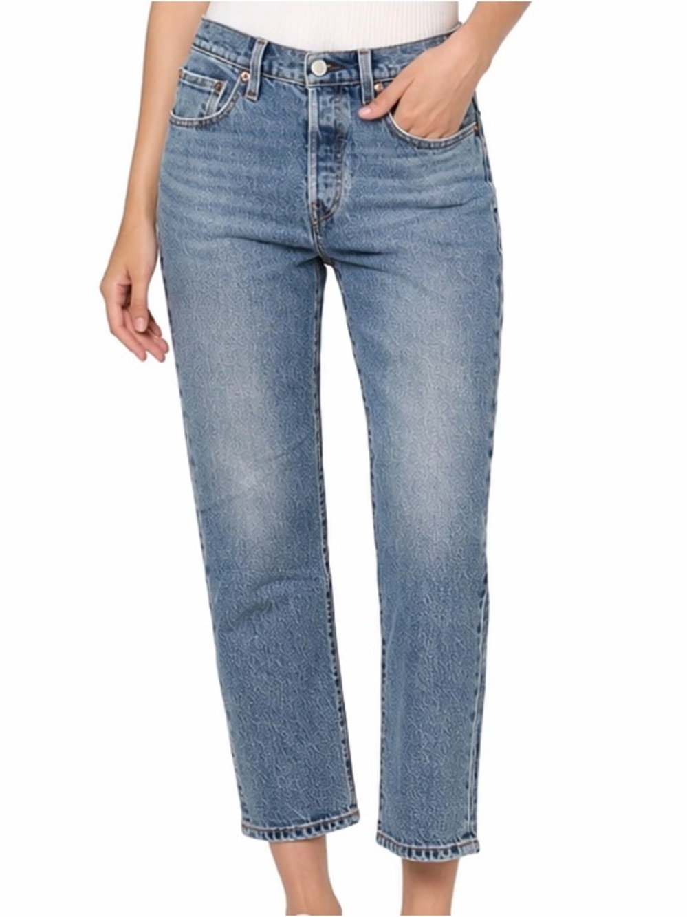 Levi's 501 Originals® High Rise Straight Leg Crop Jeans 90’s Minimalist Sz 28